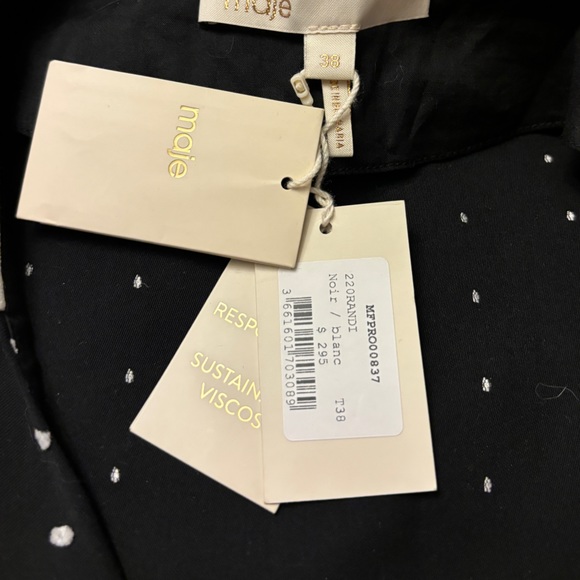 NWT Maje polka dot dress with contrasting details - M - Picture 9 of 9